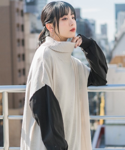 atONE（アットワン） ベスト ジレ ハイネックロングベスト レディース