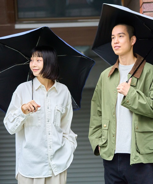 KiU 折りたたみ傘 つゆ先がない安全傘 アメニモマケズ，ハレ