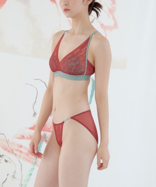 ブラジャーショーツ セット ブラジャー ショーツセット バイカラーレースブラジャーショーツ