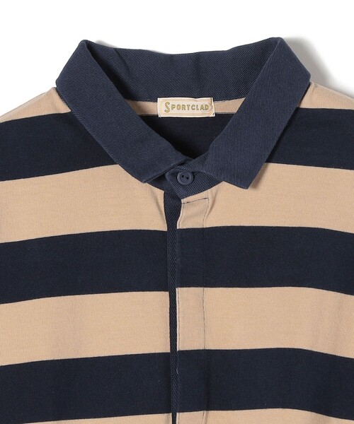 【シップス　ウィメン】【SHIPS別注】SPORT CLAD:〈洗濯機可能〉ボーダー ショート ラガー シャツ SHIPS｜【SHIPS別注】SPORT CLAD:<洗濯機可能>ボーダー ショート