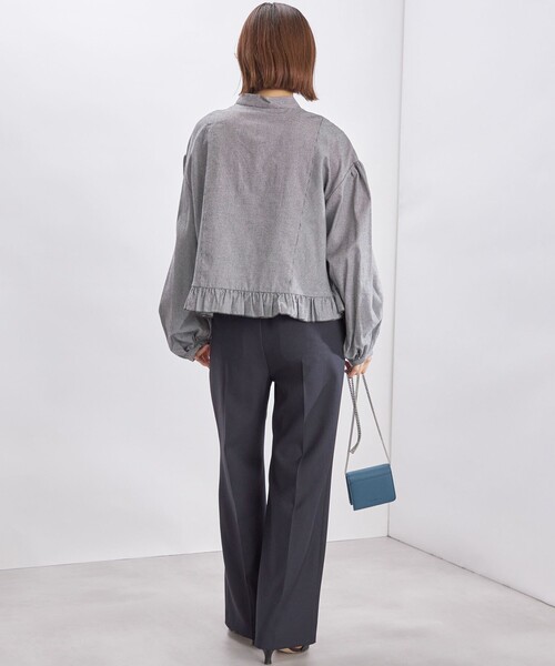 SHIPS for women / シップスウィメン 〈手洗い可能〉綿 チェック フリル ペプラム ブラウス◇ SHIPS ブラウス シャツ 「手洗い可能」綿 チェック フリル