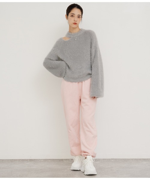 トップス Anna ANAP ニット セーター フェザーヤーンカットアウトニット