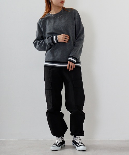 Ace（エース） トレーナー スウェット ラインリブ トレーナー メンズ