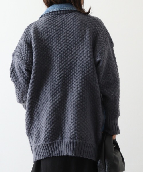 カーディガン 「a.n.l」ニット×デニムトッパー レディース カーディガン 「a.n.l」ニット×デニムトッパー レディース