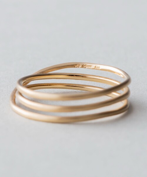 ete bijoux（エテ ビジュー） 指輪 リング K18YG スキニー レイヤード