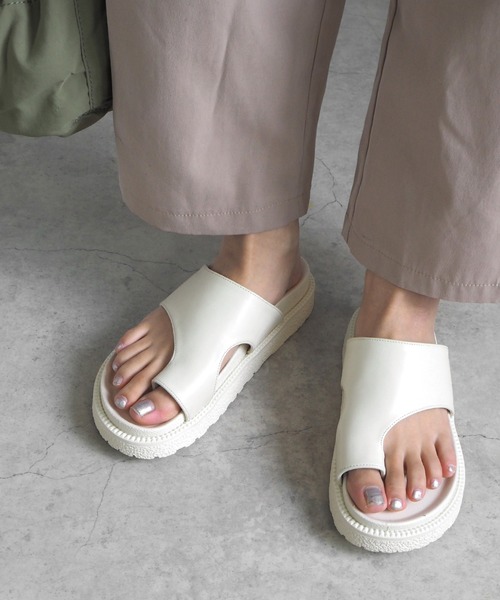   ☆ 快適 Bennia トング フラット サンダル minia サンダル フットベットトングサンダル レディース