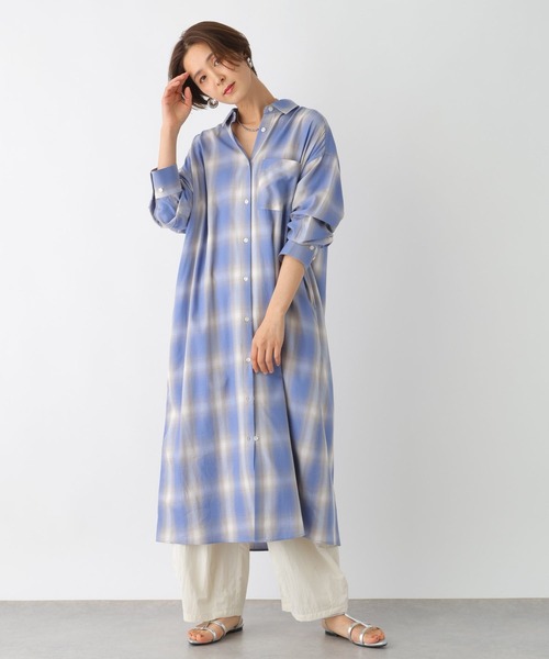 sasami　HYKE オンブレチェック ワンピース HYKE＞オンブレチェック ワンピース