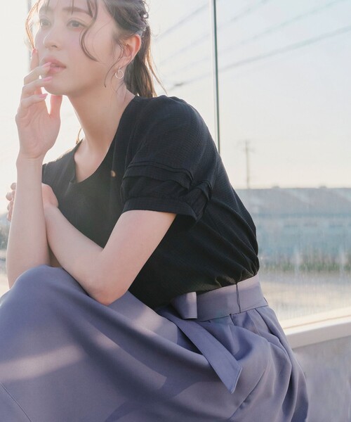 リボン付き ブラックフレアスカート Tiaclasse スカート リボン付きフレアスカート : ZOZOTOWN Yahoo!店