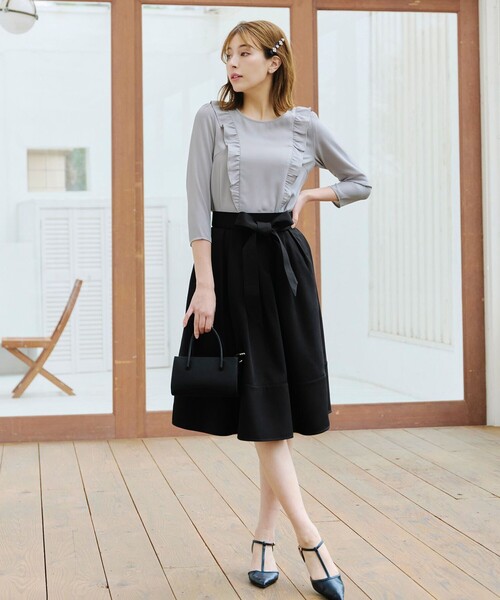 Tiaclasse スカート 「洗える」リボン付きフレアスカート : ZOZOTOWN