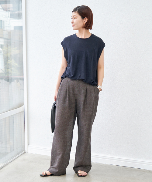 Spick and Span リネンライクカラミパンツ ブラウン 40 新品 Spick＆Span パンツ リネンライクカラミパンツ レディース