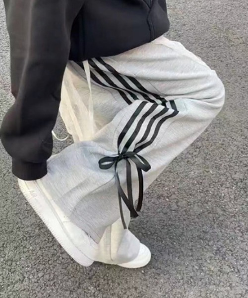 ワイドレッグジャージ スウェットパンツ サイドライン 1858 SIDEWAY STANCE パンツ 「SIDEWAY STANCE」ラインジャージ