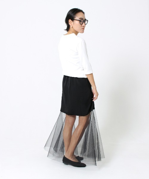 Mardi チュールスカート　値下げはコメントでお願いします VOLUME MIDI SKIRT CRAPE（スカート）｜Mardi Mercredi