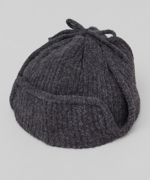 Basiquenti ニット帽 ニットキャップ リブニット フライトキャップ型