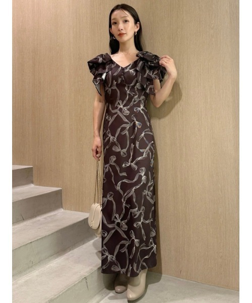 SNIDEL リボンスリーブデザインワンピース SNIDEL ワンピース リボンスリーブデザインワンピース