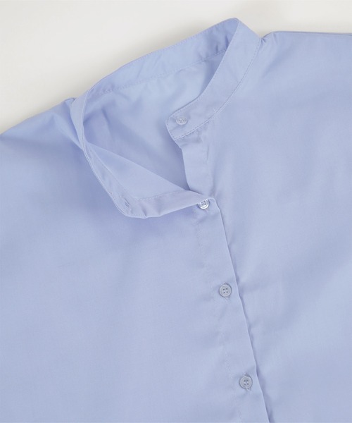 ブラウス シャツ UNISEX 2WAYハートシャツ レディース ur's ブラウス シャツ 2wayブロードフリルバンドカラーシャツ