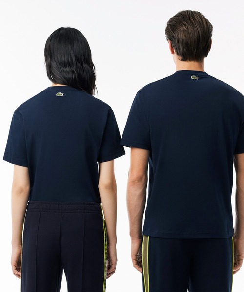 【LACOSTE】アーチネームカレッジロゴTシャツ LACOSTE tシャツ ヘビーウェイト アーチネームカレッジロゴ
