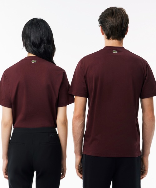 【LACOSTE】アーチネームカレッジロゴTシャツ LACOSTE tシャツ ヘビーウェイト アーチネームカレッジロゴ