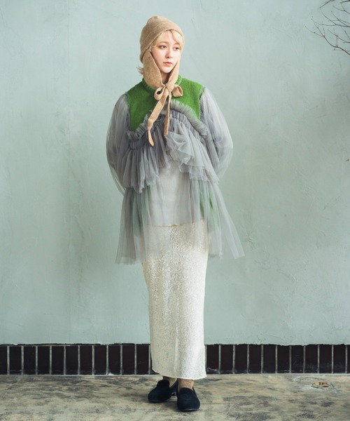 ORIENT MILLINERY カーディガン DYLI「ディリ」チュールxニット