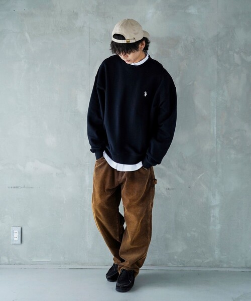 POLO ワンポイント クルーネックスウェット ブラウン 秋冬 U.S. POLO ASSN. トレーナー スウェット U.S.POLO ASSN