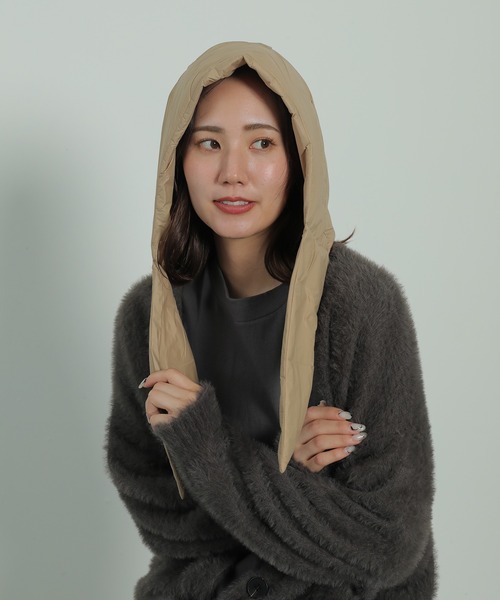 emesuelee マフラー ストール ダウンフード マフラー レディース