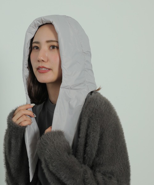 emesuelee マフラー ストール ダウンフード マフラー レディース