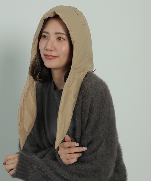 emesuelee マフラー ストール ダウンフード マフラー レディース