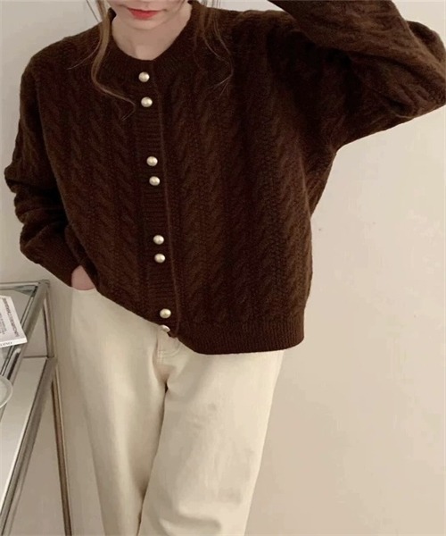 Dream garden（ドリームガーデン） カーディガン ケーブル クルー