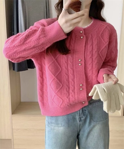 Dream garden（ドリームガーデン） カーディガン ケーブル クルー