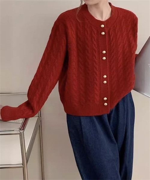 Dream garden（ドリームガーデン） カーディガン ケーブル クルー