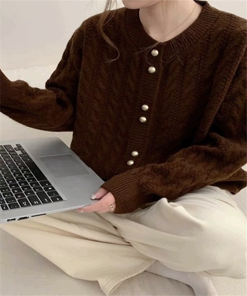 Dream garden（ドリームガーデン） カーディガン ケーブル クルー