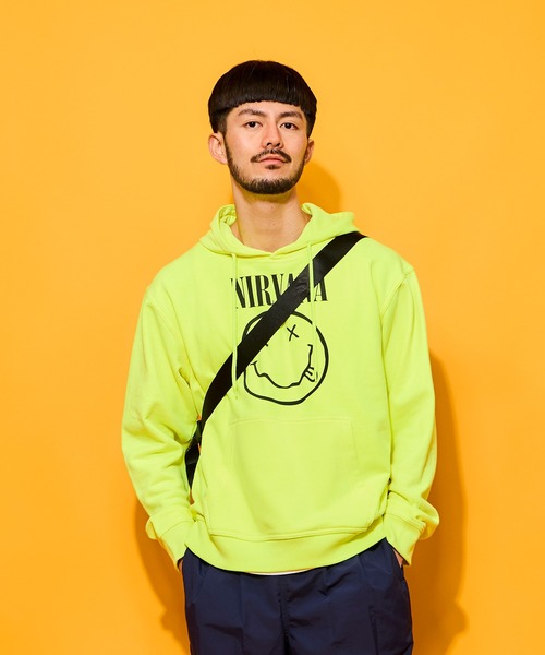 MUSIC TEE パーカー P/O HOODIE NIRVANA “INVERSE SMILEY”/プル