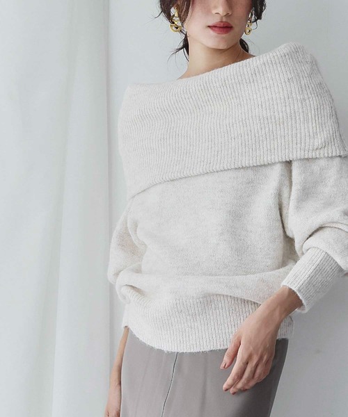 ELFRANK ニット セーター 「新色追加」2WAY オフショルダー ニット