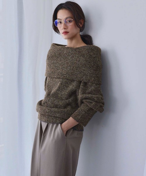 ELFRANK ニット セーター 「新色追加」2WAY オフショルダー ニット