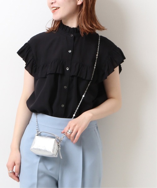 「Spick & Span」 長袖ブラウス - ネイビー レディース Spick＆Span 「Spick & Span」 半袖ブラウス - ネイビー