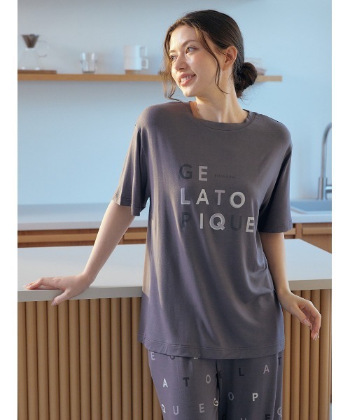gelato pique パジャマ ルームウェア 「接触冷感」レーヨンロゴ