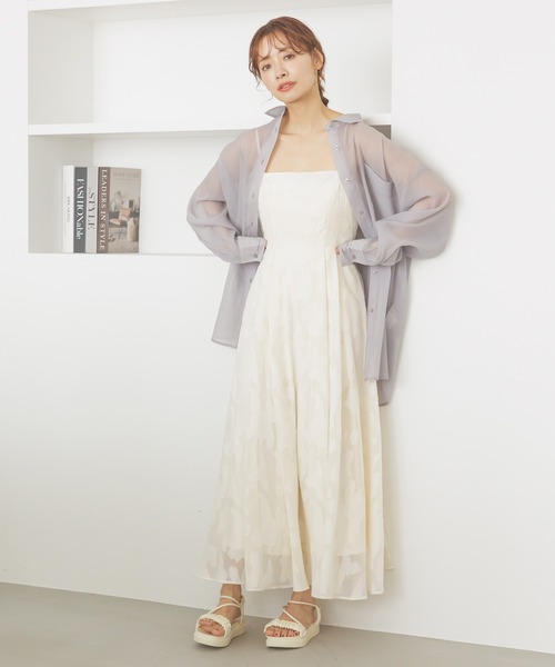 ワンピースセット mysty woman ワンピース 「セットワンピ」フラワージャガード