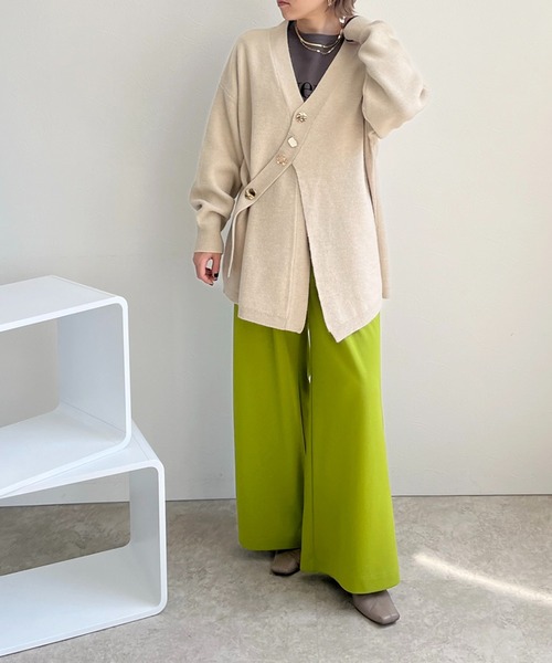 「LHELBIE」 ニットカーディガン M ブラック レディース_画像4