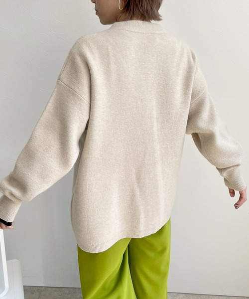 「LHELBIE」 ニットカーディガン M ブラック レディース_画像8