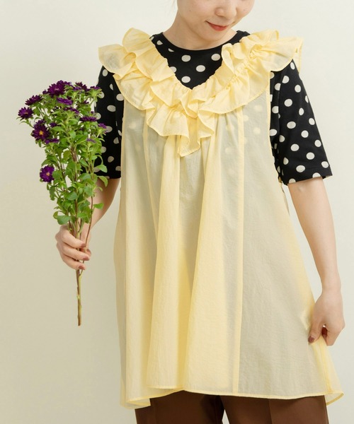 Dot and Stripes CHILD WOMAN ノースリーブニット コットンメッシュ レースノースリーブブラウス（シャツ/ブラウス