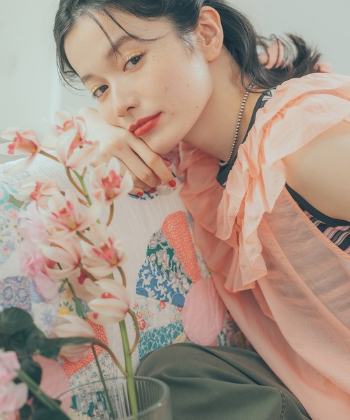 Dot＆Stripes CHILD WOMAN ブラウス シャツ ナイロンフリル