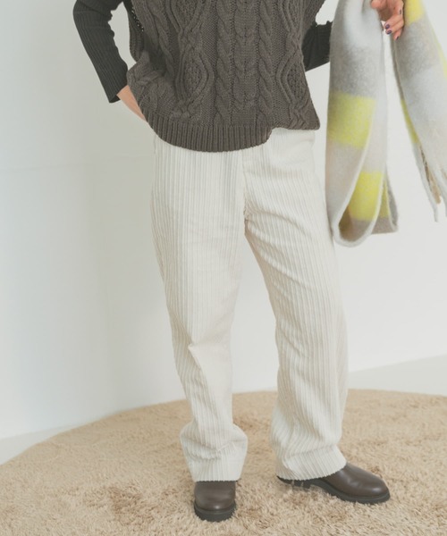 「ITEMS URBANRESEARCH」 コーデュロイパンツ FREE ブルー レディース_画像4