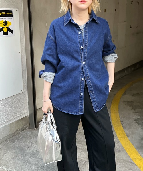 ブラウス シャツ オーバーサイズ デニムシャツ レディース