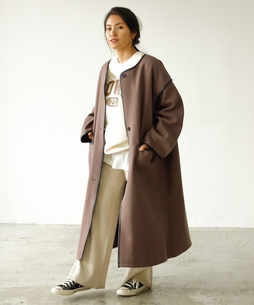 「Auntie Rosa Holiday」 ノーカラーコート FREE ベージュ レディース_画像5