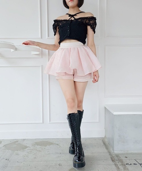Pain パンツ ジャガードフレアショートパンツ レディース : ZOZOTOWN