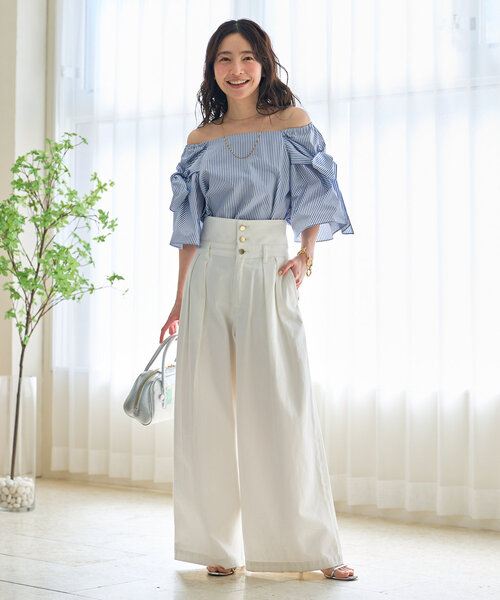 La boutique Bonbon ブラウス シャツ 「新色追加」リボンフレア
