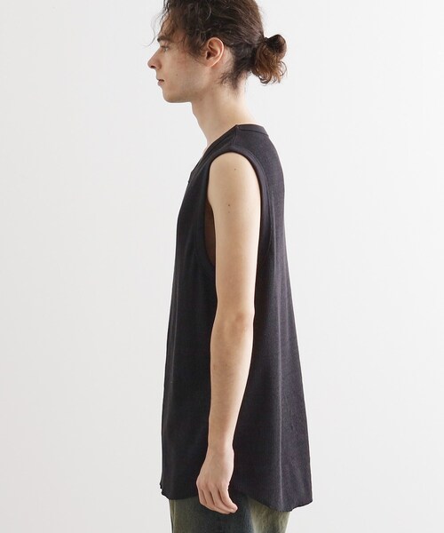 TAAKK 21ss ダブルジップ ノースリーブTシャツ / タンクトップ tk.TAKEO KIKUCHI（ティーケータケオキクチ） タンクトップ ワッフル