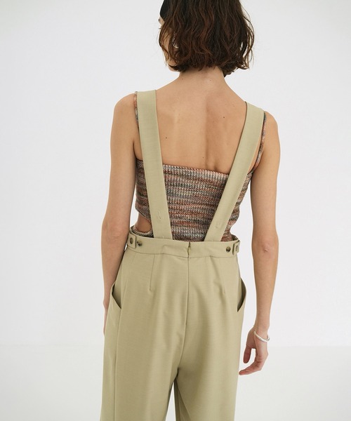 CLANE（クラネ） キャミソール MIX BORDER SIDE HOLE KNIT TOPS