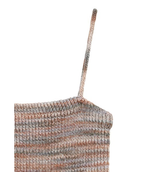 CLANE（クラネ） キャミソール MIX BORDER SIDE HOLE KNIT TOPS
