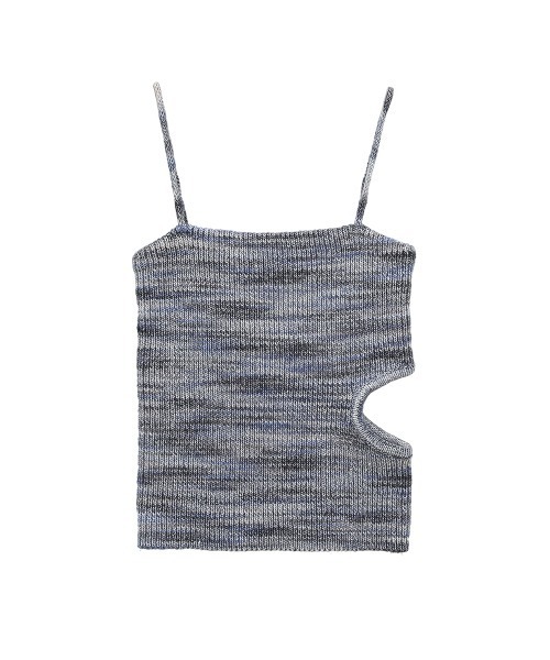 CLANE（クラネ） キャミソール MIX BORDER SIDE HOLE KNIT TOPS