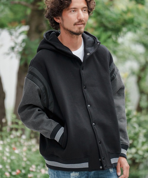 CAMBIO（カンビオ） スタジャン L チャコールグレー×ブラック メンズ